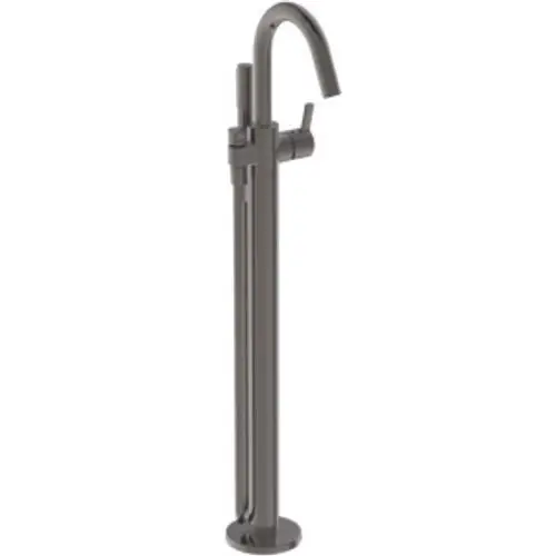 Freistehender Wasserhahn in magnetischem Grau von Ideal Standard, mit schlanker Bauform und seitlichem Hebel zur Steuerung des Wasserflusses.